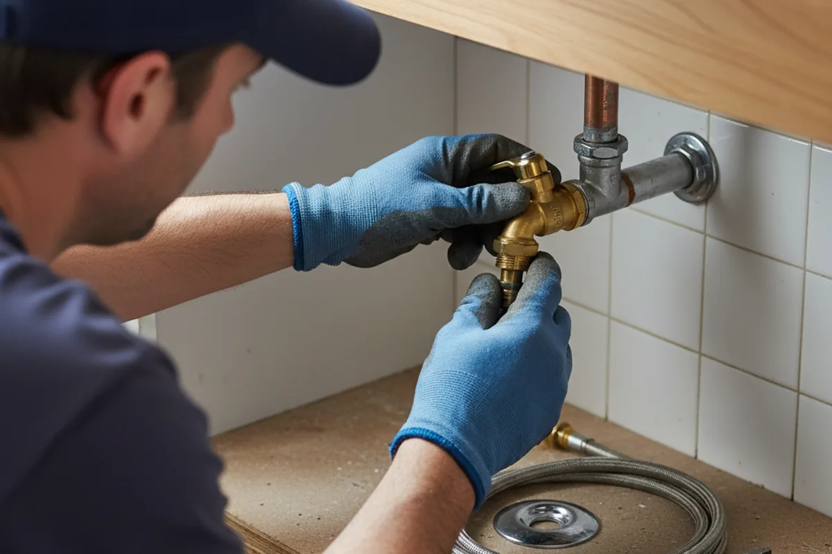 Shutoff valve and fitting work during Faucet and Fixture Repair in Yale